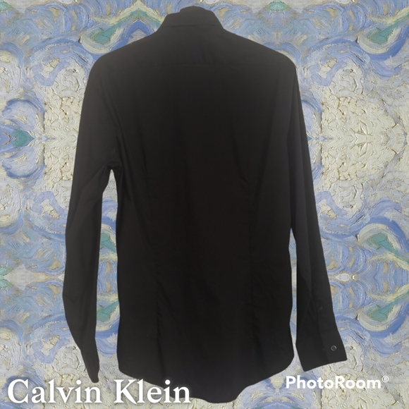 Calvin Klein Extreme Slim Fit Dress Shirt Black 14.5 32/33 Small - Picture 4 of 7